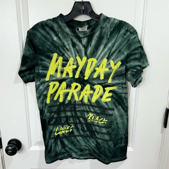 Gildan Other - 90’s Mayday Parade Green Yellow Tie dye tshirt SM